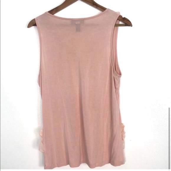 Cable & Gauge Light pink ruffle blouse sz large - Picture 2 of 3